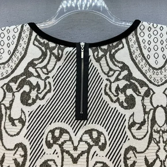 Isle by Melis Kozan Dress Women's Large White Black Knee Length Classic Cocktail - Picture 4 of 11